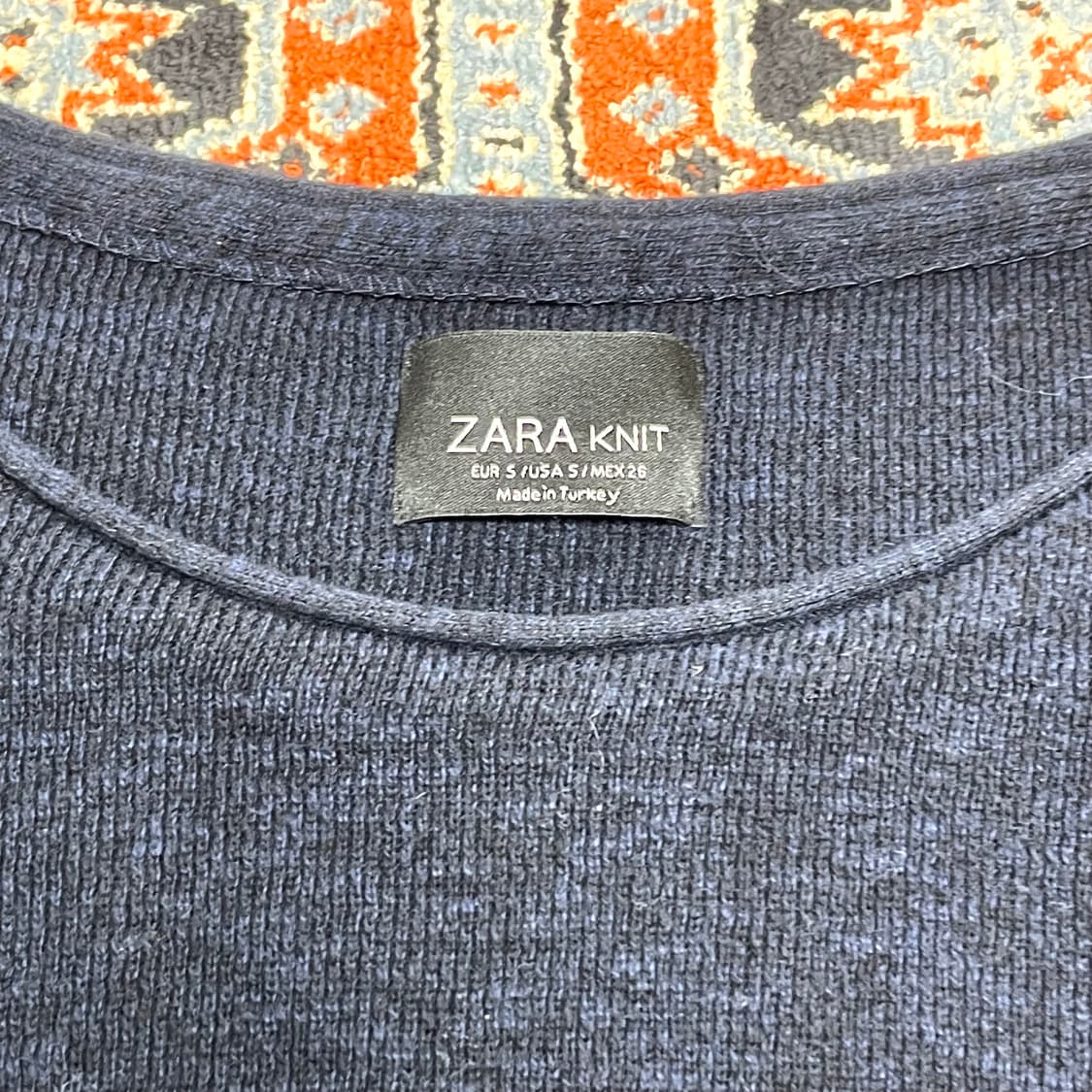 자라 네이비 반팔 니트 여성S 상품이미지3