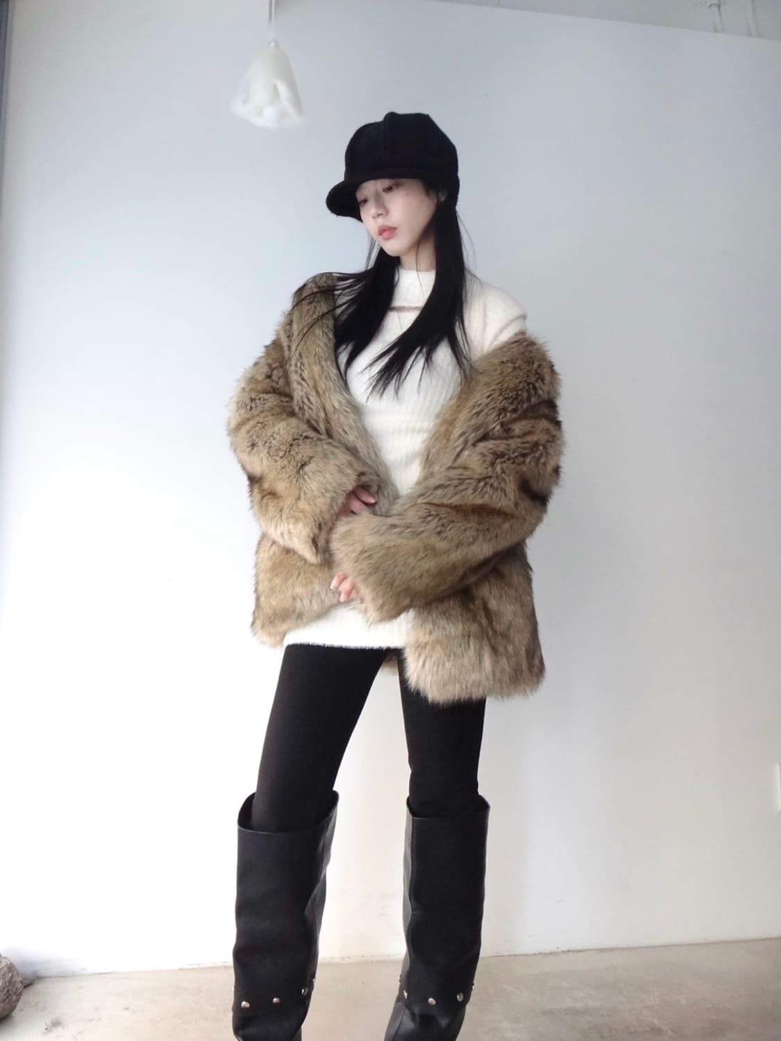 Moca fur jacket / brown 상품이미지2