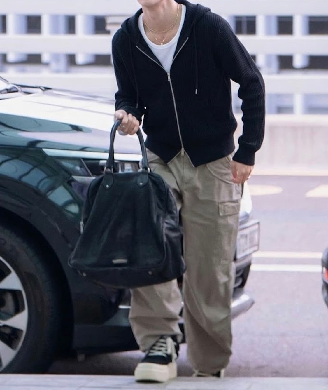 리브드 슬림 투웨이 후드 집업 블랙 M 상품이미지1