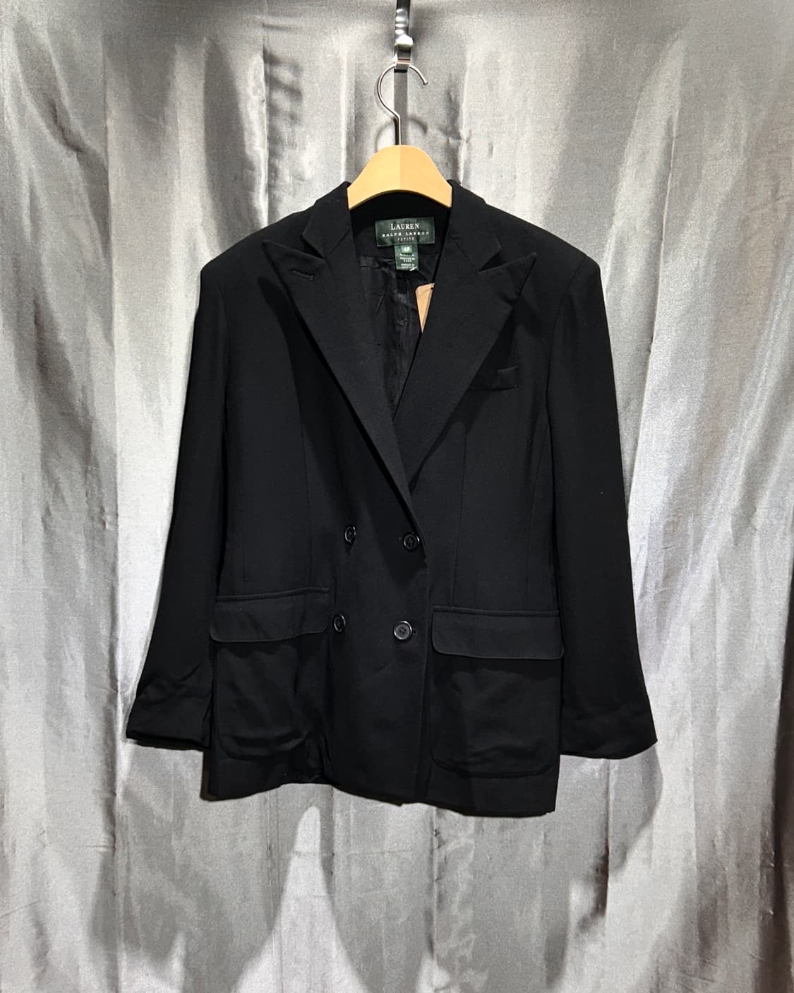 M 폴로랄프로렌 퓨어 블랙 더블 브레스트 골드라벨 블레이저 상품이미지2