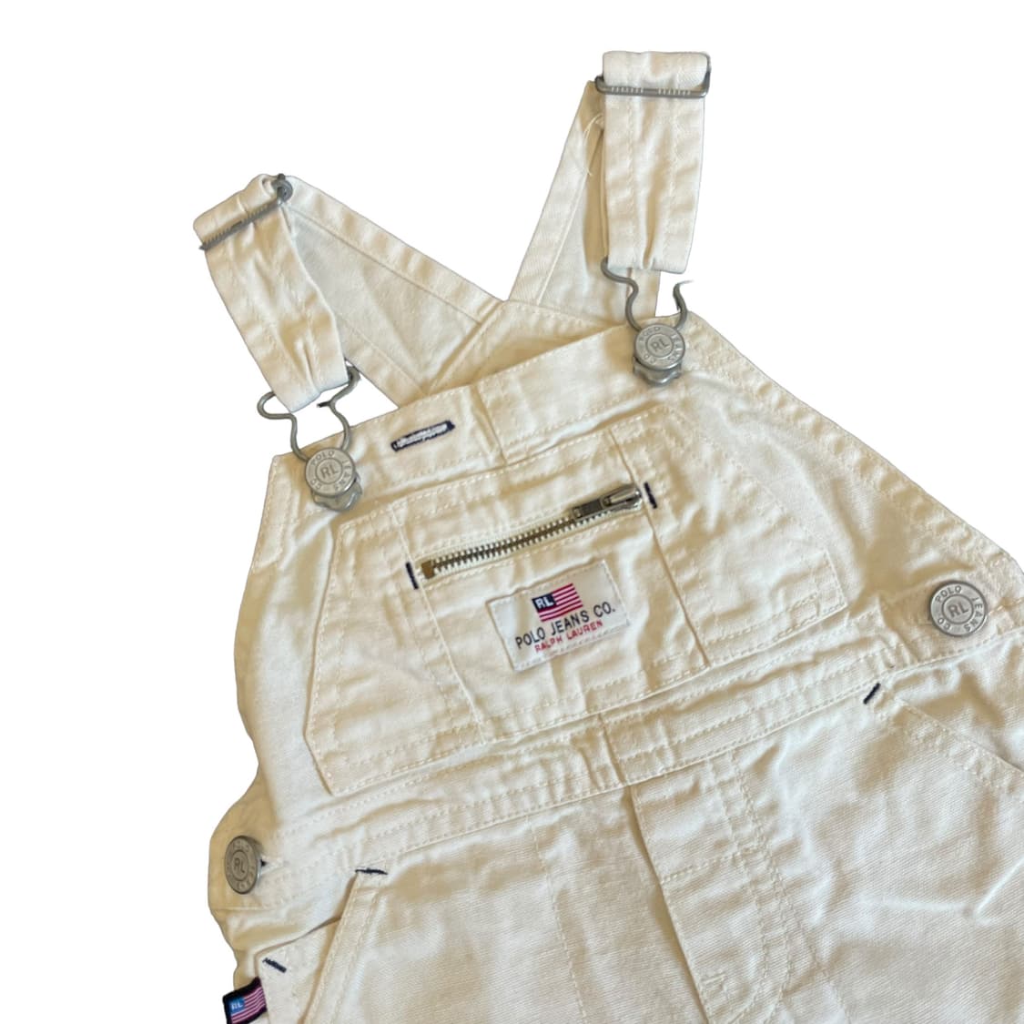 키즈 폴로 진스 베이지 멜빵 바지 S 3-6m 상품이미지3