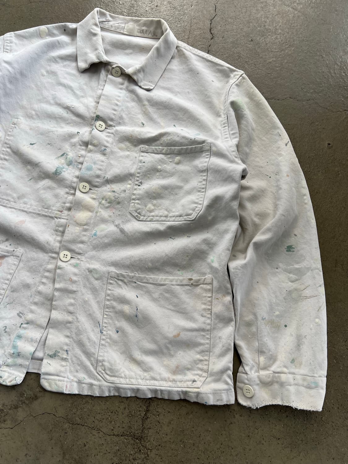 OLD VINTAGE WHITE PAINTED 화이트프렌치워크자켓 상품이미지5