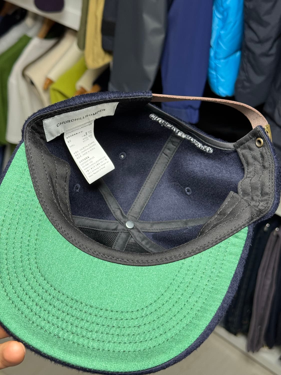 처칠롬퍼 H - 6 PANNEL WOOL CAP NAVY 상품이미지5