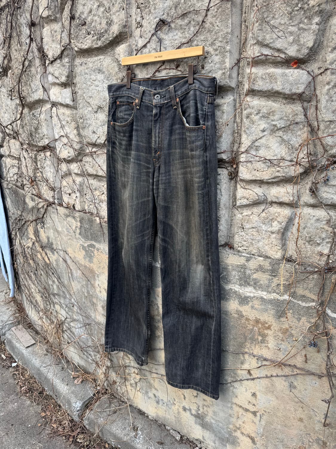 00s 리바이스 빈티지 503 블랙진 블랙 워싱 데님 팬츠 상품이미지3