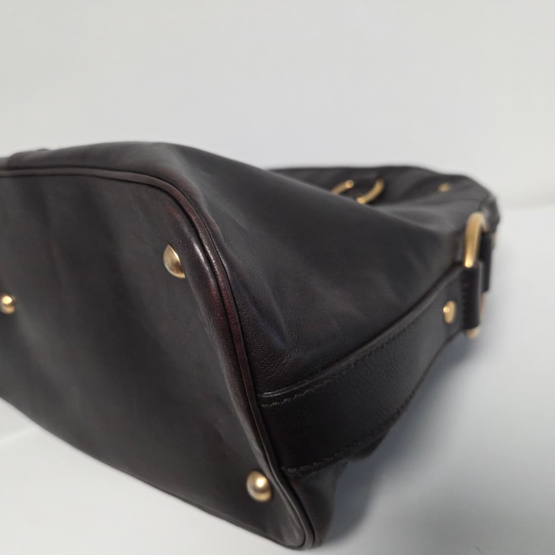 YSL 입생로랑 정품 금장 뮤즈백 오버라지 브라운 숄더백 리얼레더 토트백 상품이미지6