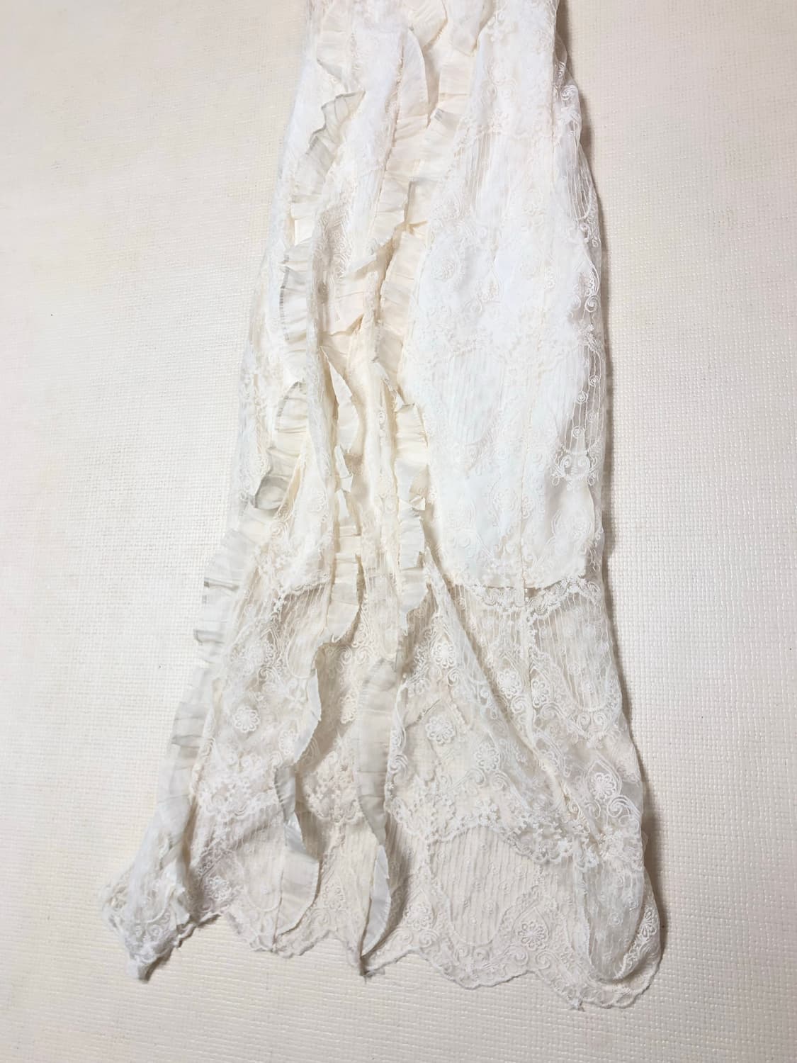 빈티지 아이보리 프릴 레이스 롱 원피스 상품이미지10