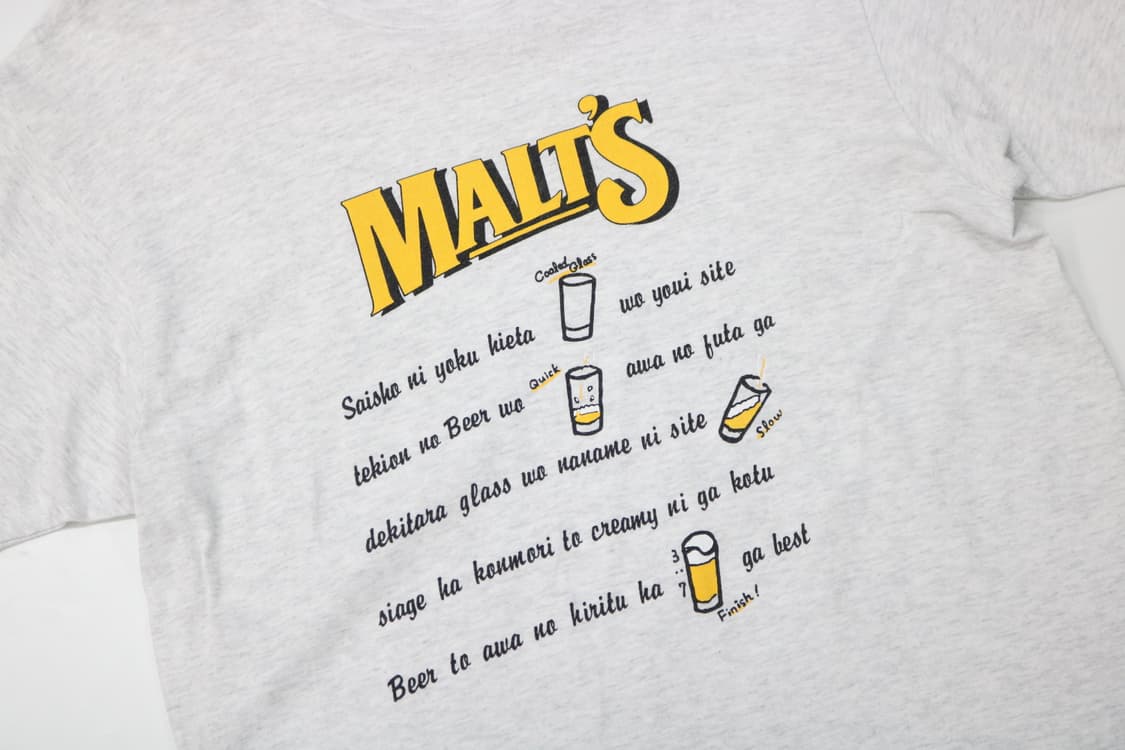 MALT'S 몰츠 90s 빈티지 비어 그래픽 그레이 반팔티셔츠 (M 상품이미지3