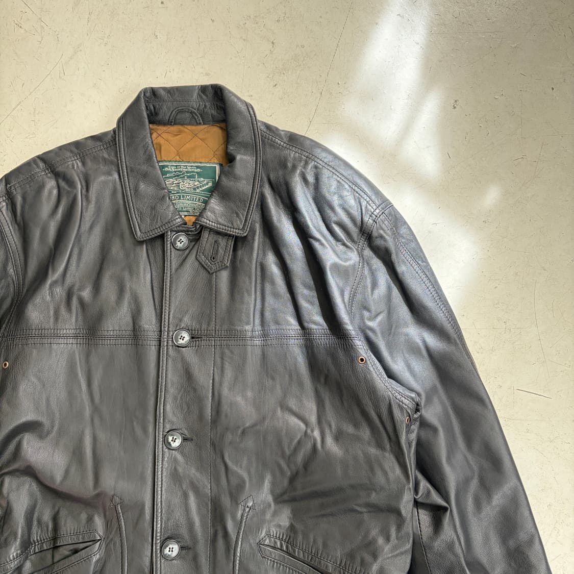 90s Gruno Limited 빈티지 리얼가죽 코트 XL 상품이미지2