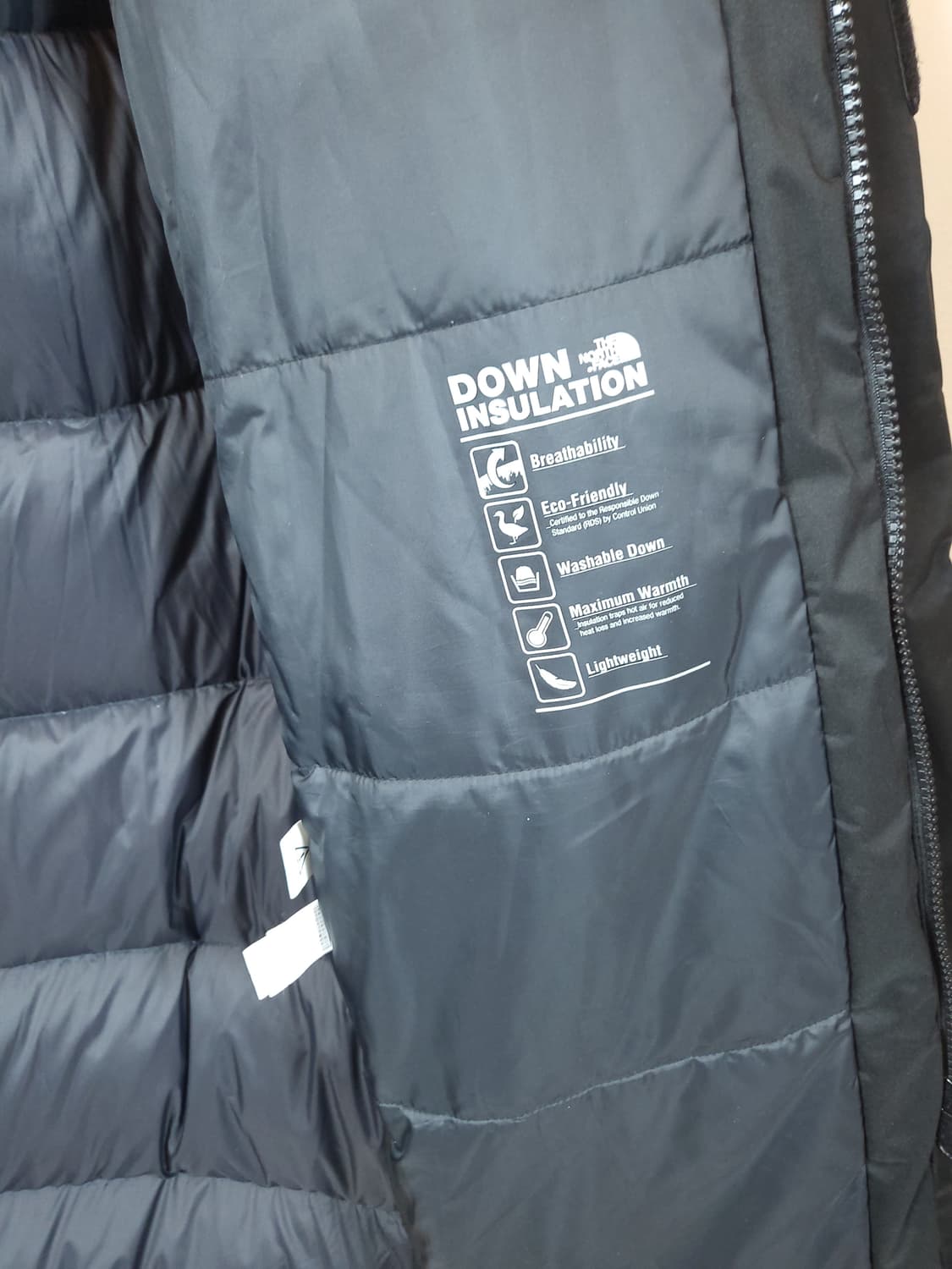 노스페이스 매장정품 덕다운후드롱패딩 85 XS(85-90) 새제품급 상품이미지8