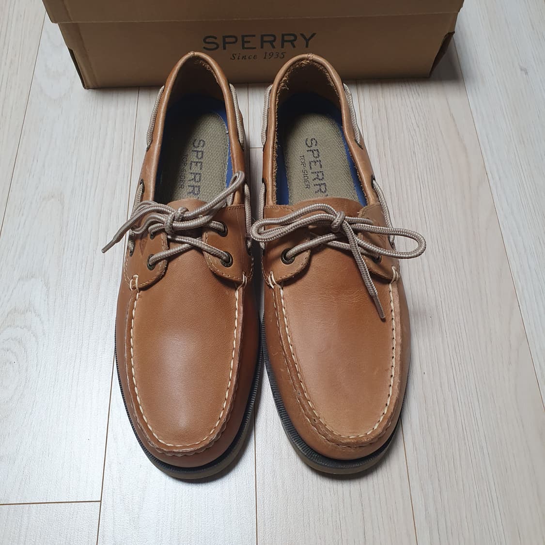 270 스페리 보트 데크슈즈 로퍼 구두 레더 카멜브라운0777894 상품이미지5