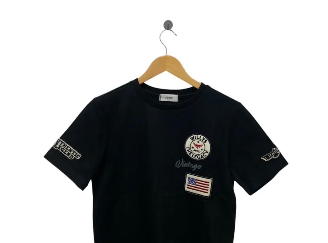 [새제품]지프JEEP 성조기와펜 반팔티 블랙 S 상품이미지3