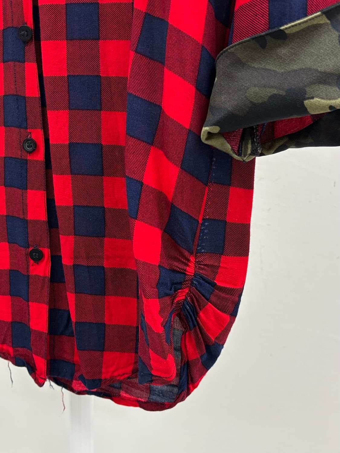 빈티지 체크 카모 후드 셔츠 y2k 상품이미지6