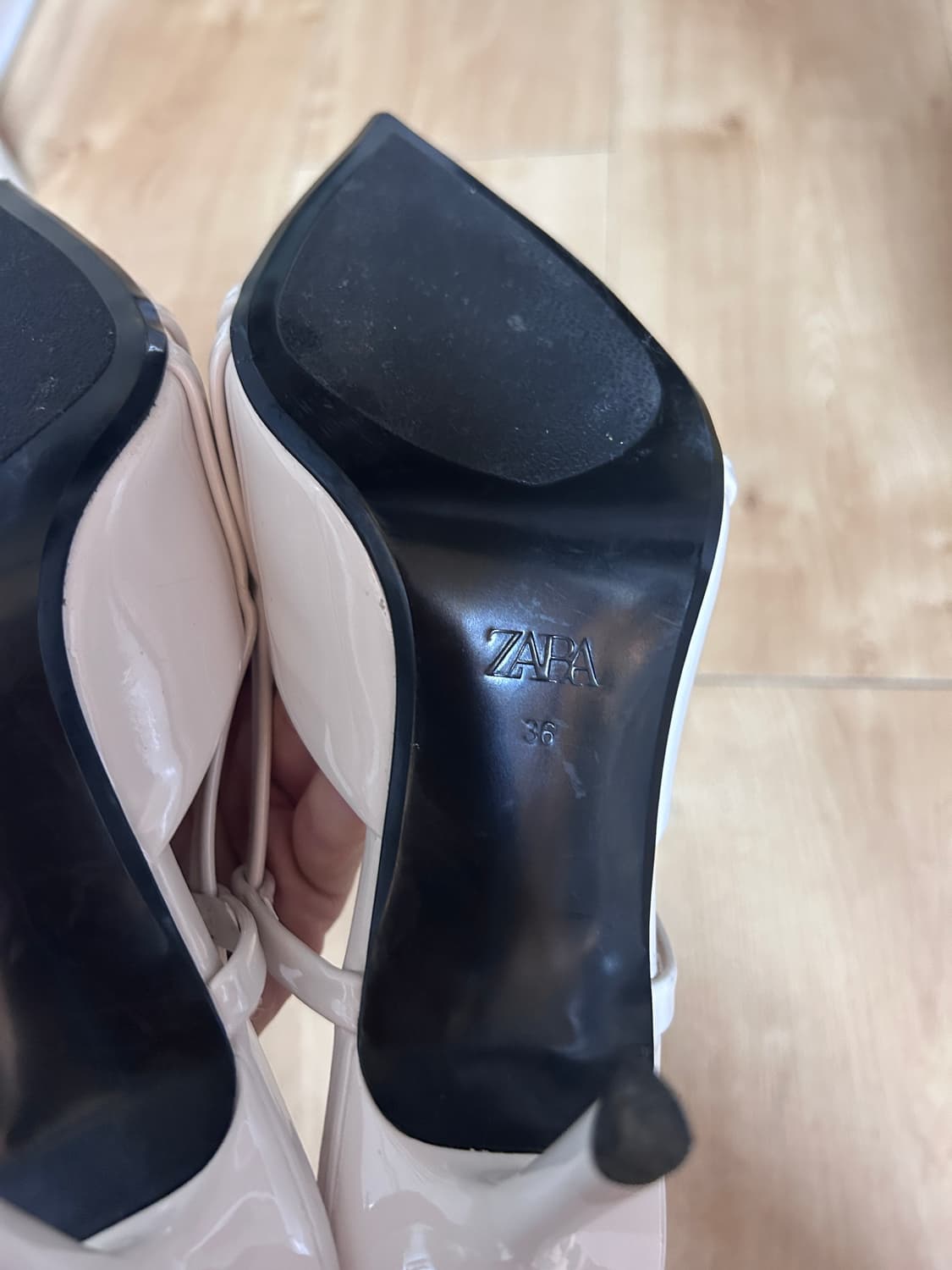 자라 아이보리 스트랩 슬링백 버클 힐 36 상품이미지10