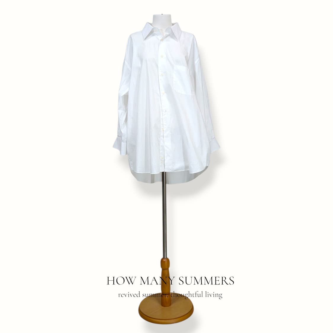 화이트 오버핏 셔츠 롱 남녀공용 빅사이즈 포켓 상품이미지1