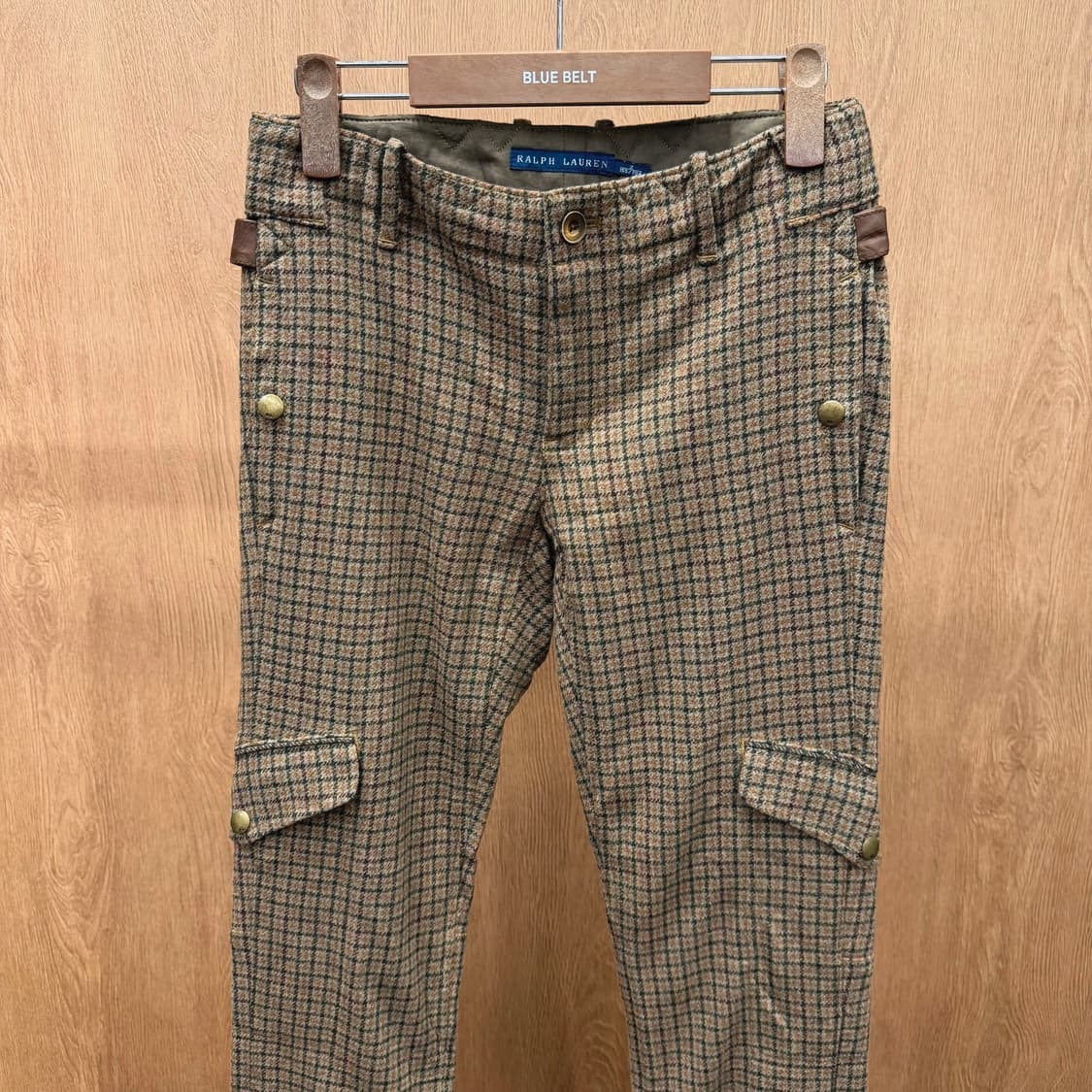 랄프로렌 카고 팬츠 체크 패턴 멀티 포켓 디테일 브라운 상품이미지4