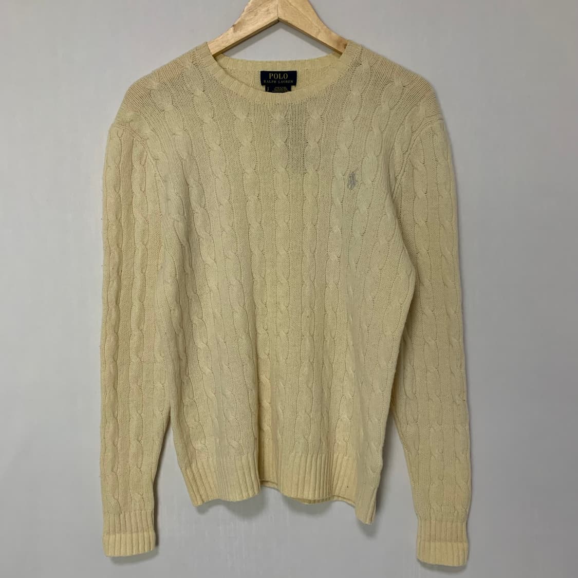 폴로 랄프로렌 빈티지 아이보리 케이블 니트 꽈배기 스웨터 여성 상품이미지2
