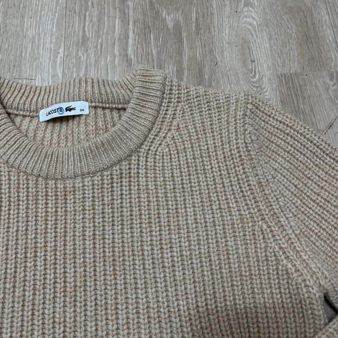 라코스테 Lacoste 골지 모직 니트 스웨터 34사이즈 상품이미지2