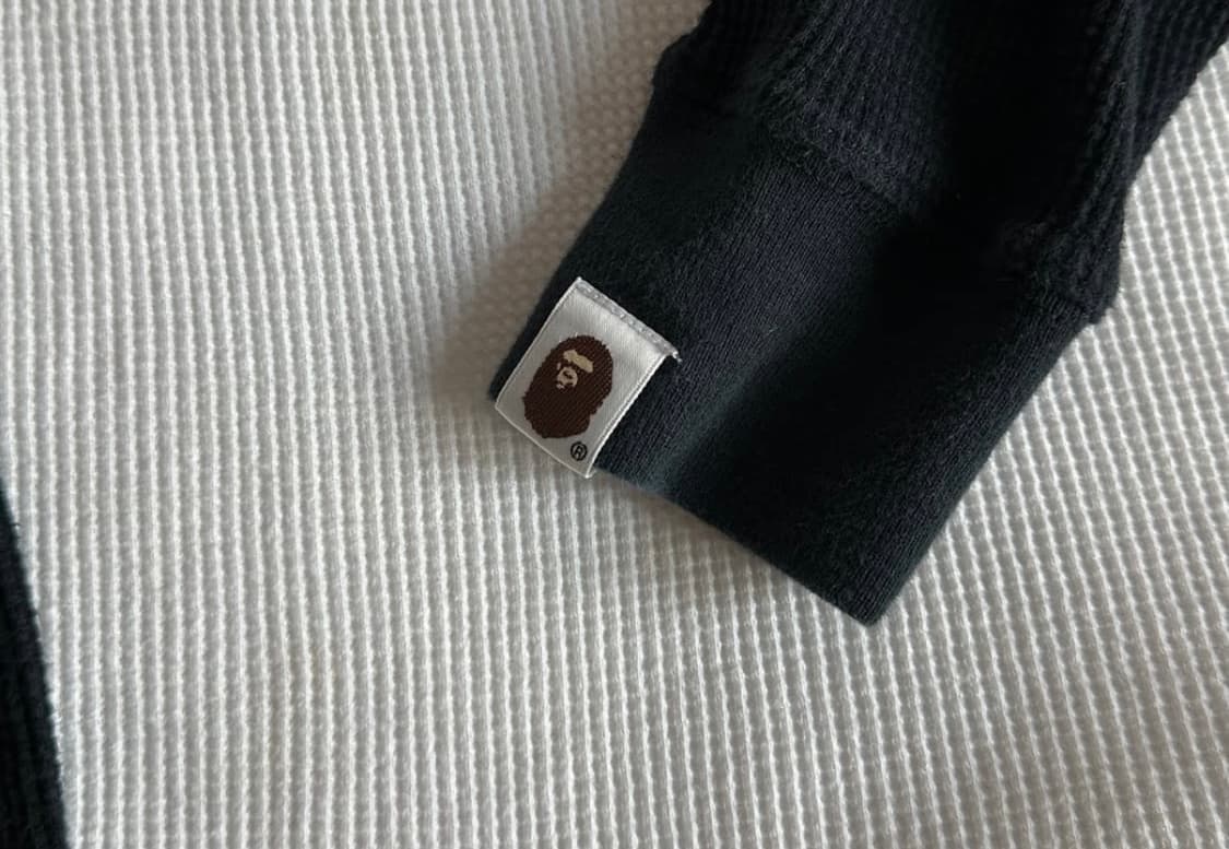 베이프 화이트 블랙 롱 슬리브 와플티 상품이미지4