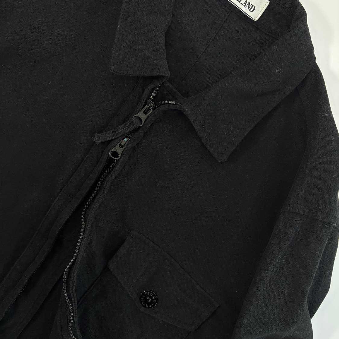 Stone island  스톤 아일랜드 와펜 블랙 투웨이 오버셔츠 자켓  상품이미지5