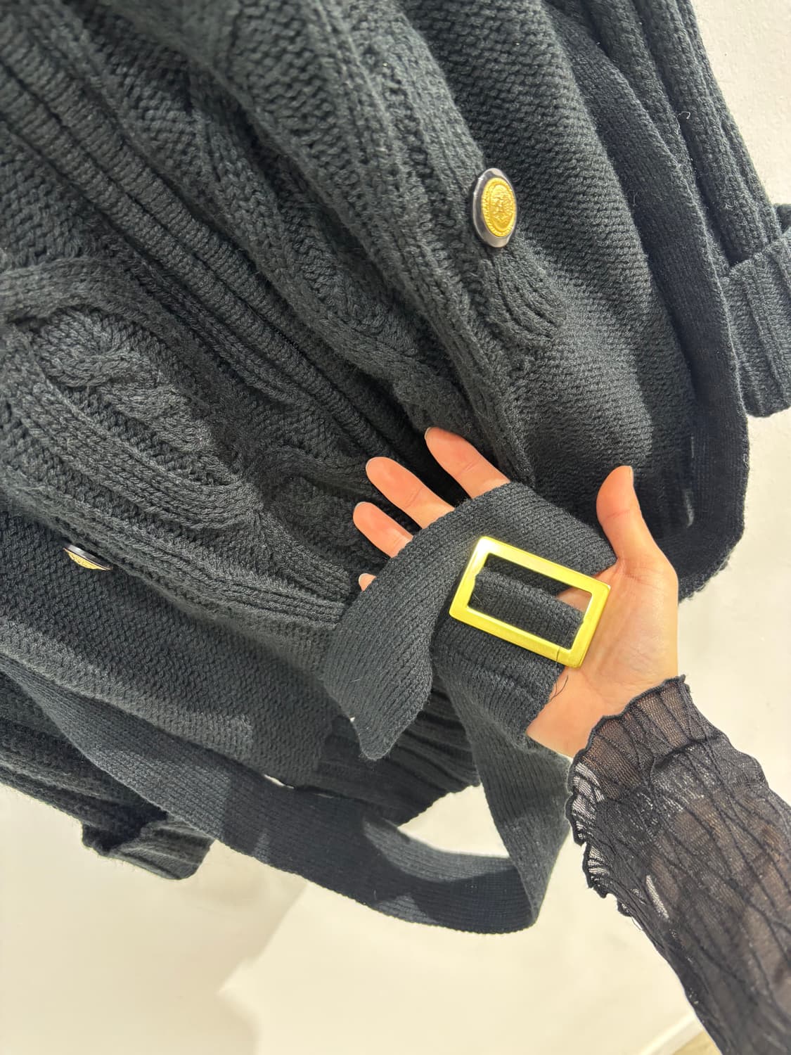 Colza y2k 벨트 니트 원피스 자켓 상품이미지9