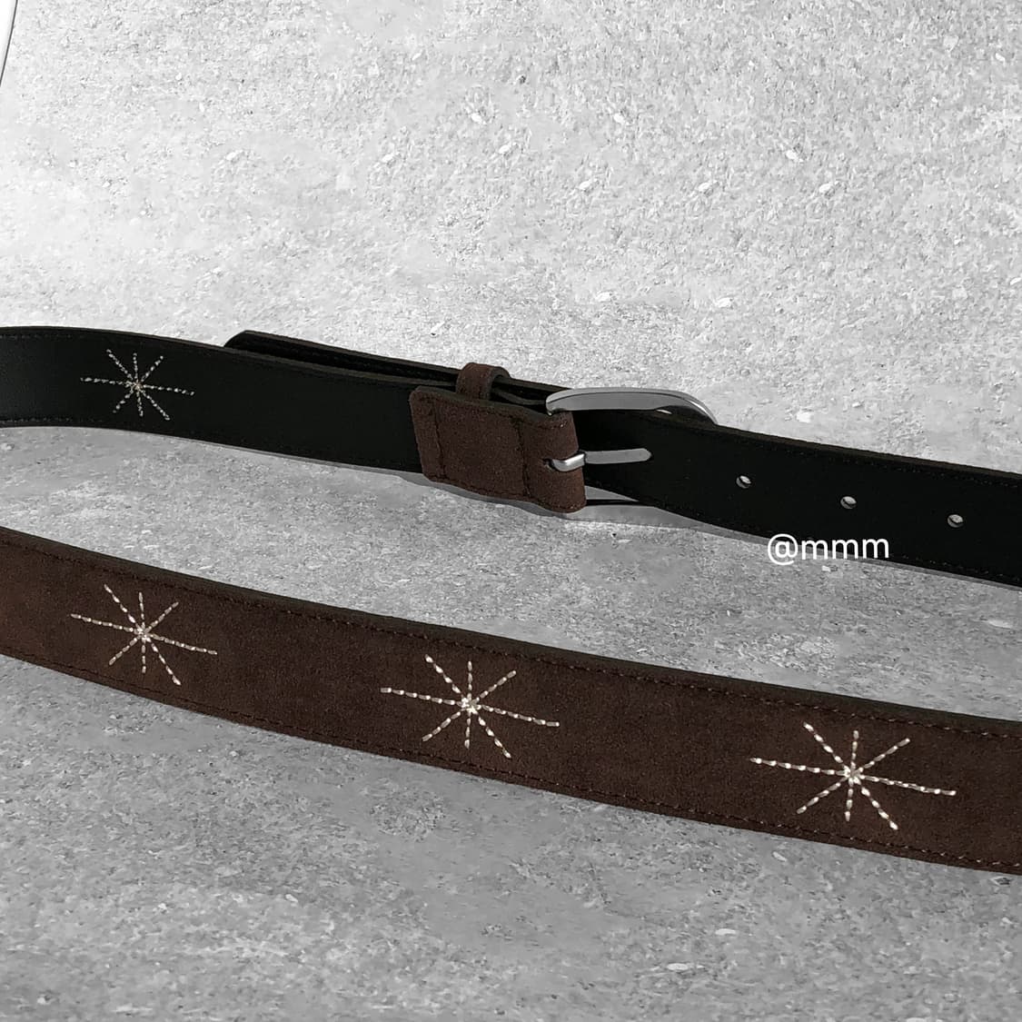 [Unisex] 스웨이드 별빛 자수 벨트 3컬러 상품이미지4