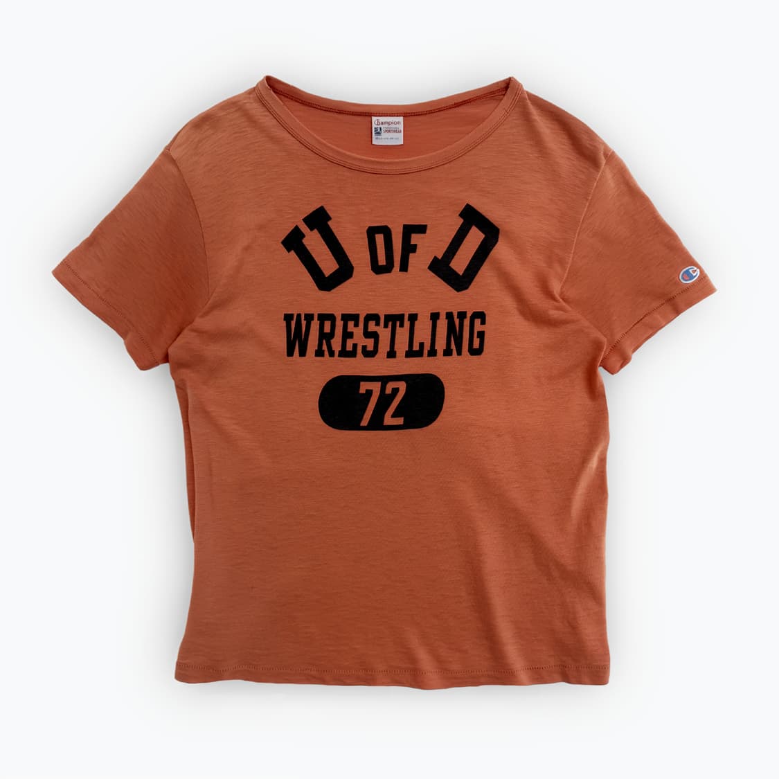 [50s 복각] Champion U of D 1/2 T-shirt 상품이미지1