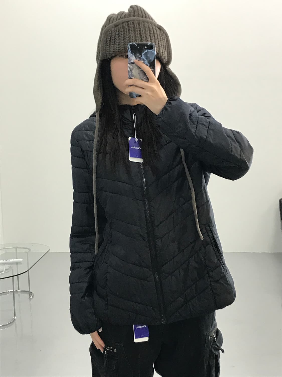 GU 블랙 경량 패딩 상품이미지1