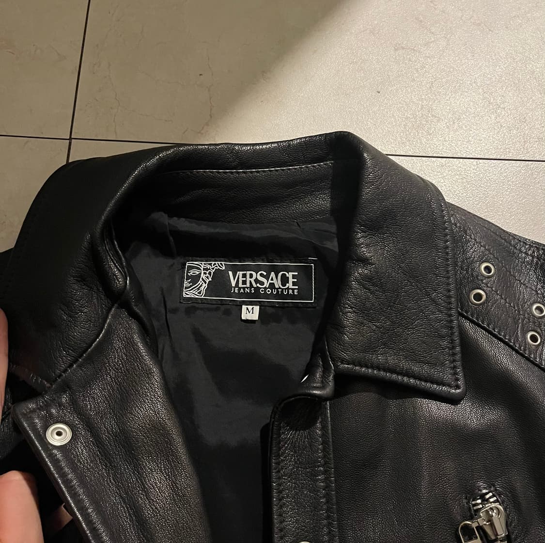 베르사체 진스 레더 자켓 Made in italy 상품이미지2