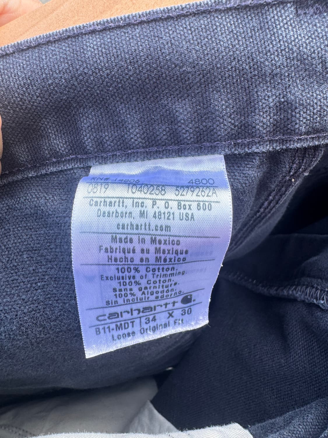 칼하트 빈티지 b11 mdt 네이비 페이딩 카펜터 싱글니 워크 팬츠 상품이미지8