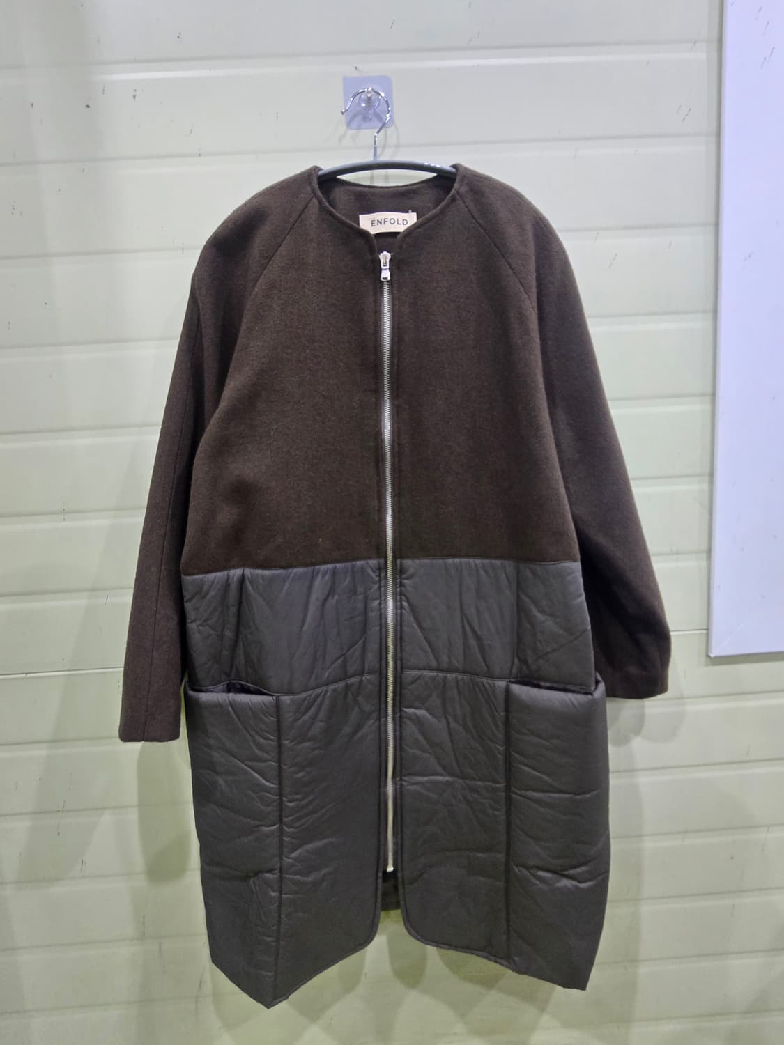 ENFOLD 엔폴드 배색 롱 코트 상품이미지4