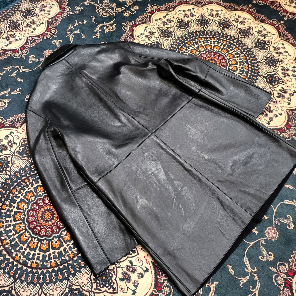 CRENCIA 레더 롱 자켓 (100) 상품이미지7