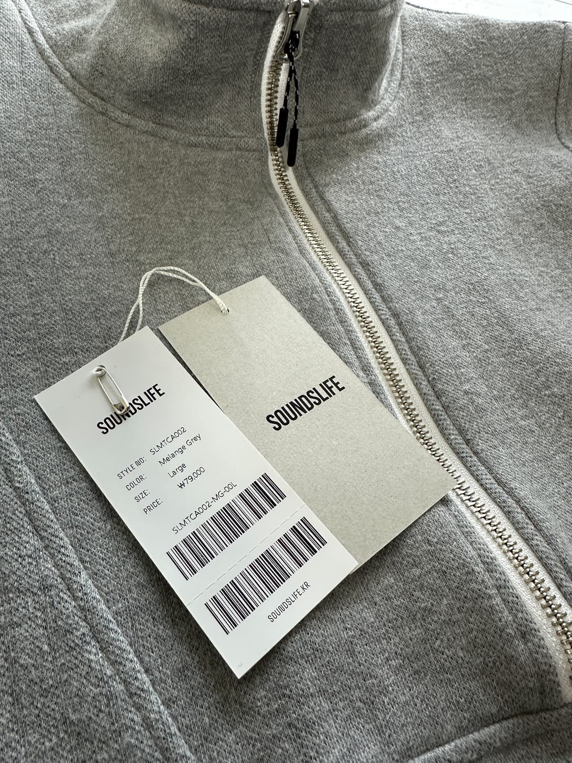 [L] 사운즈라이프 하프 집 풀오버 맨투맨 멜란지그레이 상품이미지6
