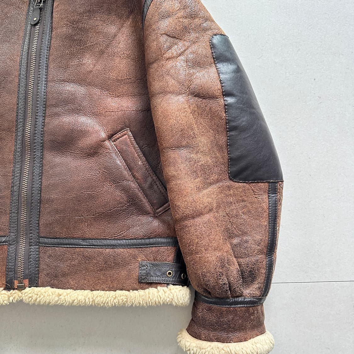 B-3 양털 무스탕 플라이트 자켓 (M)  상품이미지3