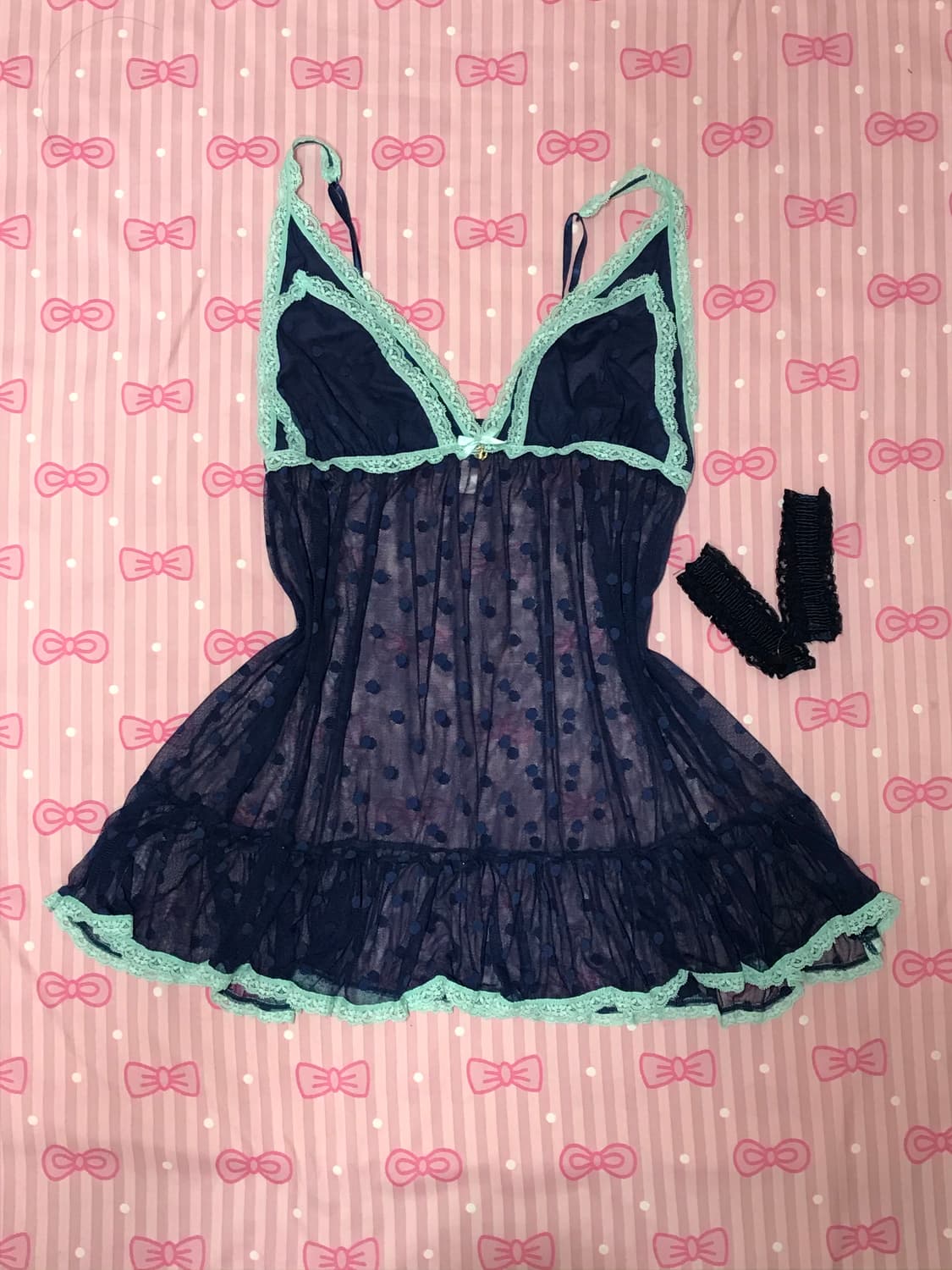 민트 도트 네이비 슬립 상품이미지1