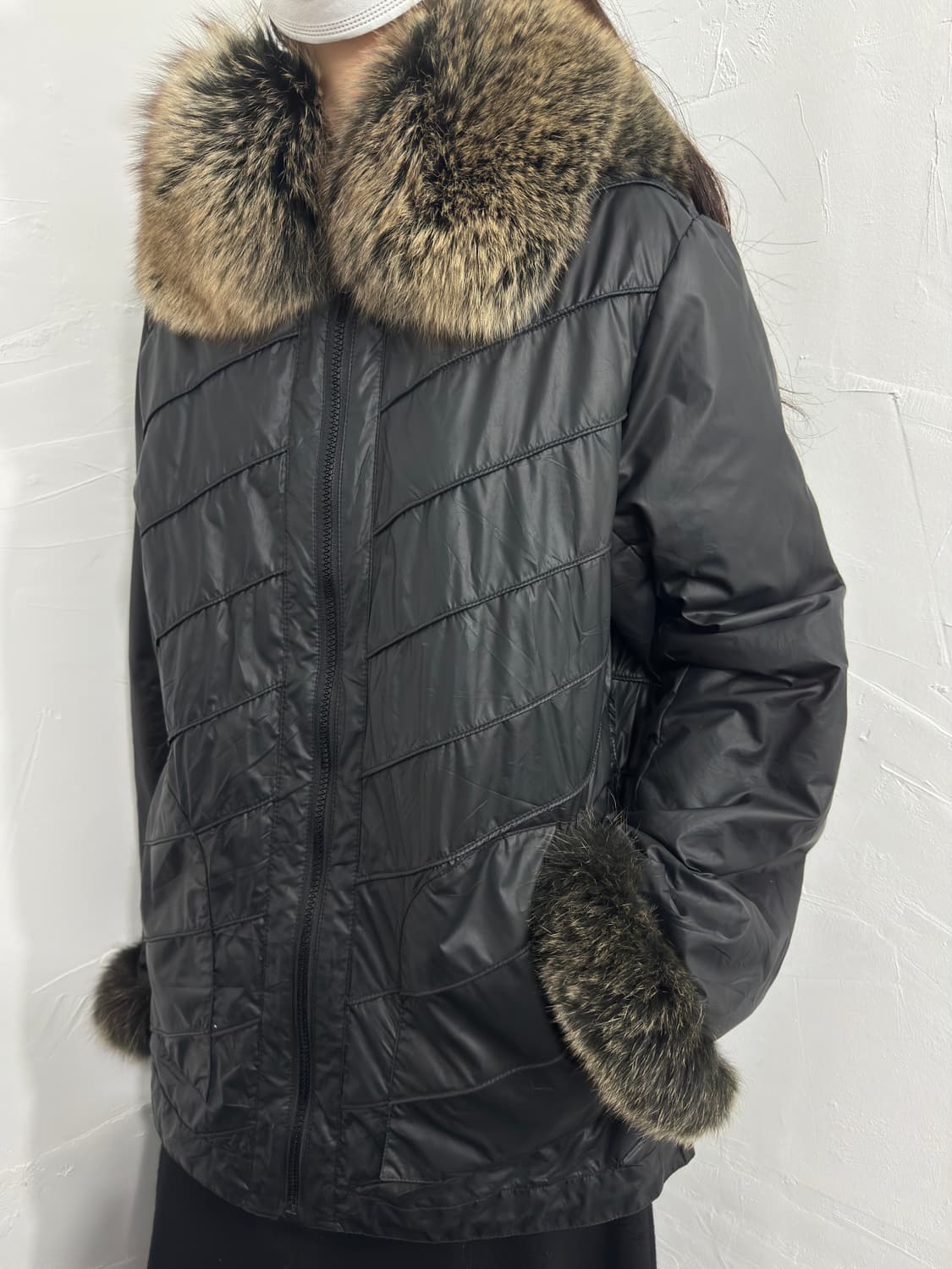 kasamino fox fur detail reversible hood  상품이미지5