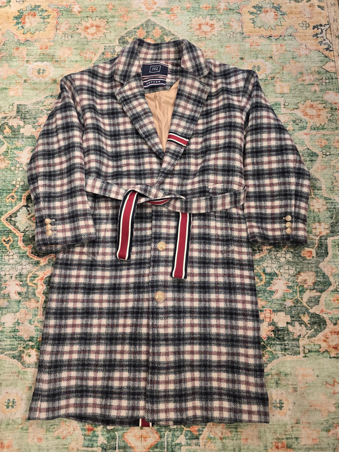 로맨틱 크라운(Romantic Crown)체크 울코트 상품이미지2