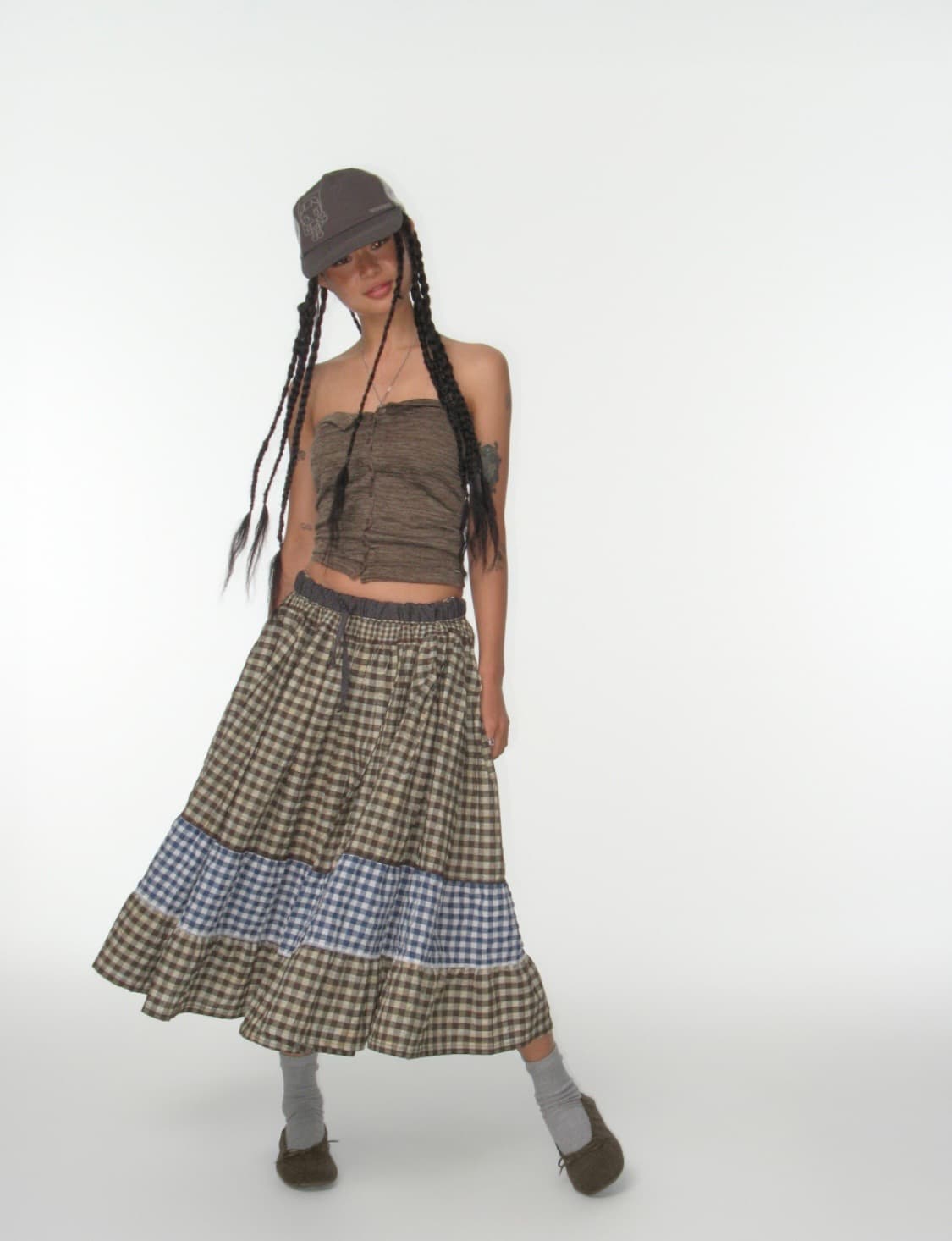 KNIT TUBE TOP BROWN 상품이미지2
