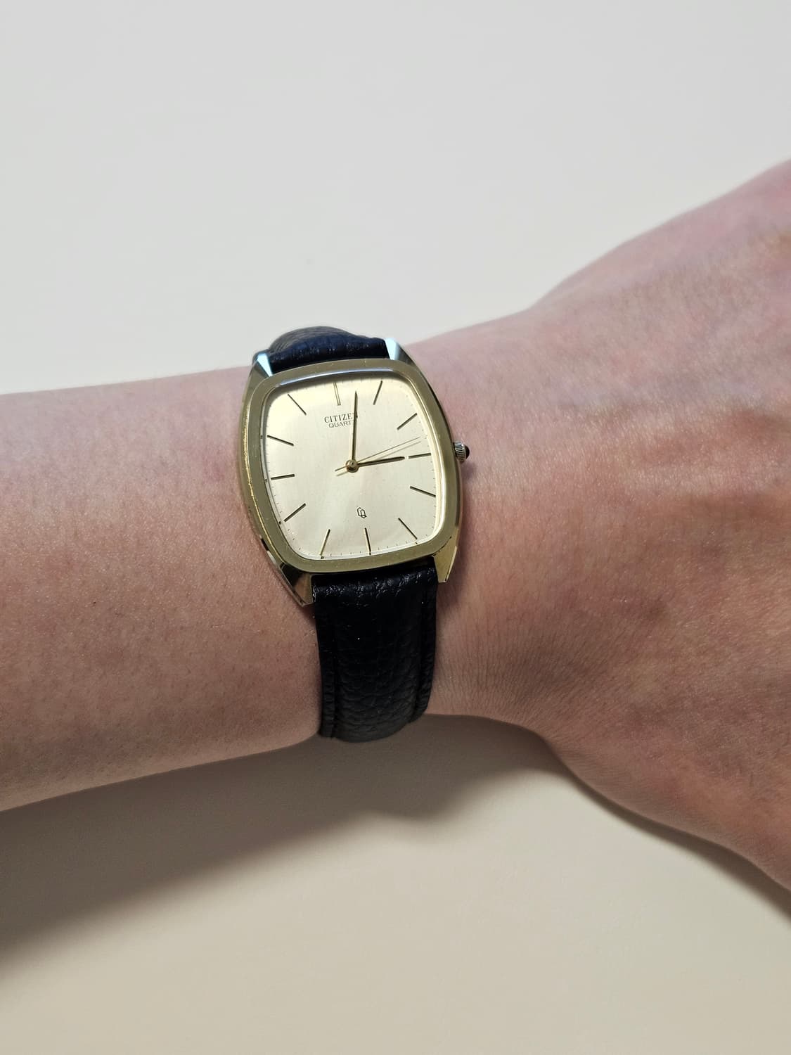 빈티지 시티즌 쿼츠 금장 가죽 시계 상품이미지2