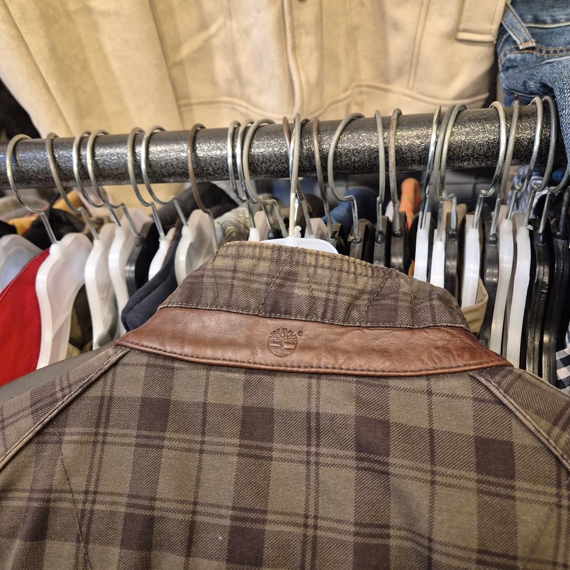 M 팀버랜드 카키브라운 면 체크 블루종자켓  상품이미지7