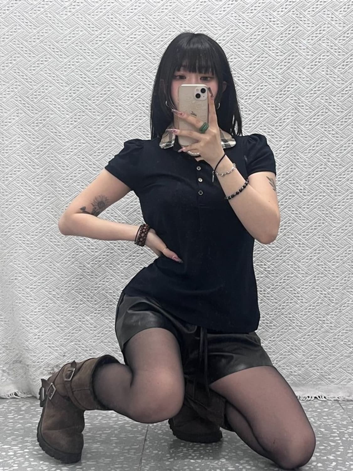 버버리 빈티지 캐주얼 러블리 키치 반팔 카라티 L C11857 상품이미지2