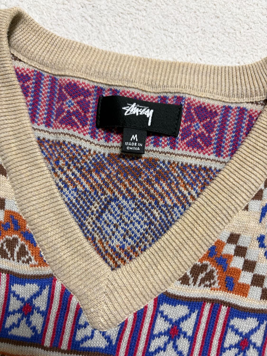 [M] 스투시 GIZA VEST 페어아일 패턴 니트 조끼 상품이미지3