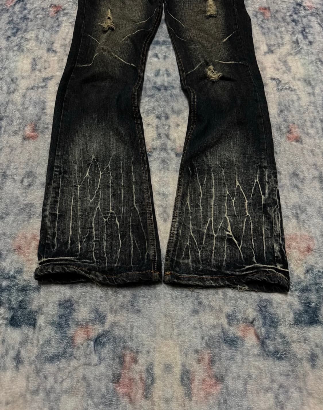 Black baccara wave washed boot cut denim 상품이미지3