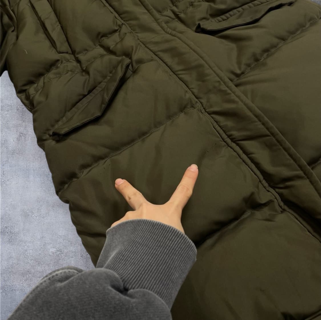 질스튜어트 JILLSTUART 카키 라쿤퍼 후드 롱패딩 85 상품이미지7