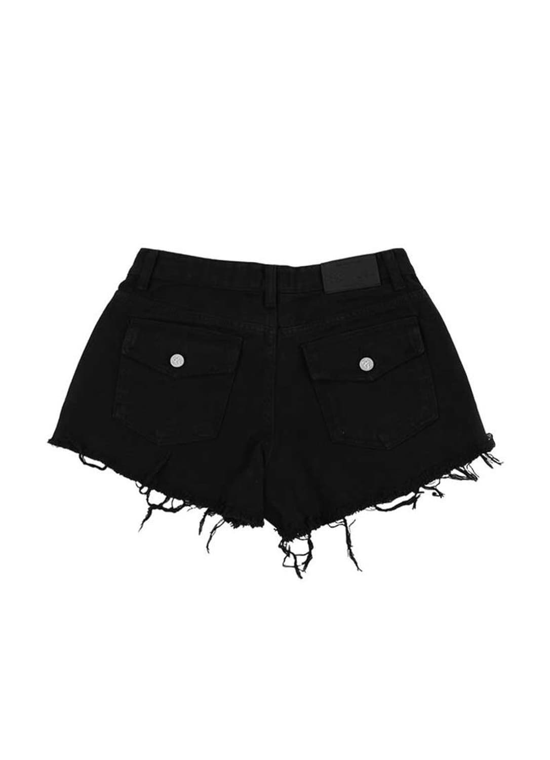 [S] 애즈온 솔리드 블랙 숏 팬츠 상품이미지3
