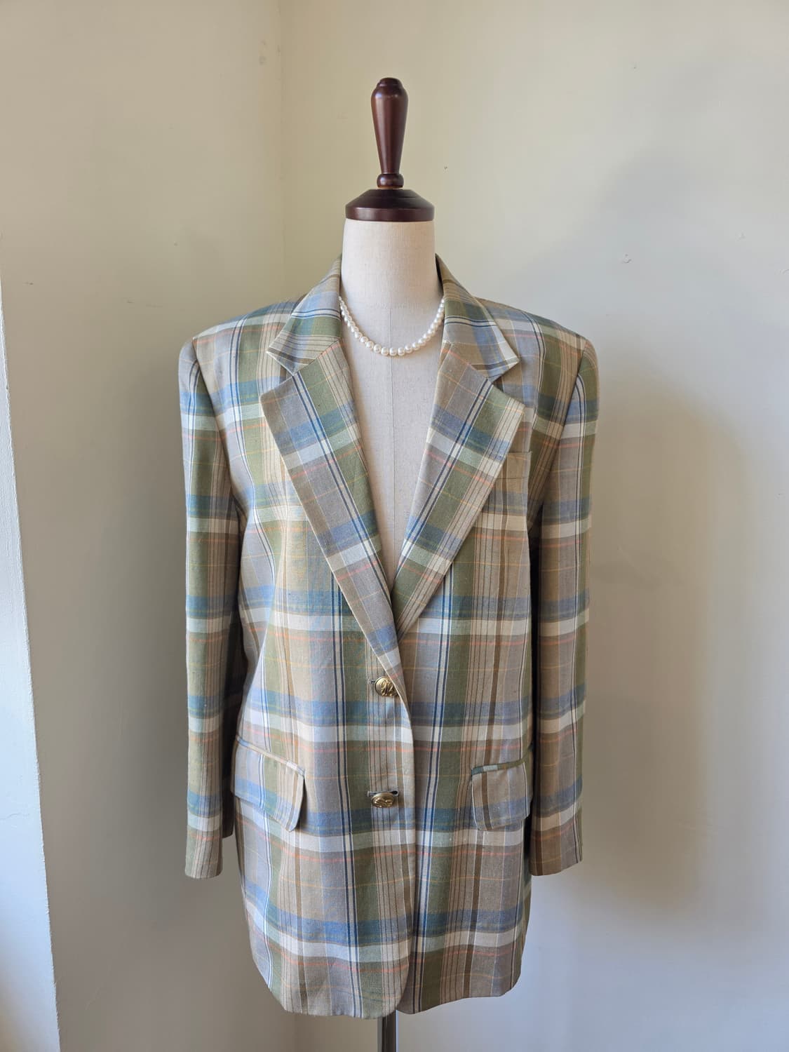 Burberrys 올드 버버리 각인버튼 체크 패턴 자켓 상품이미지3