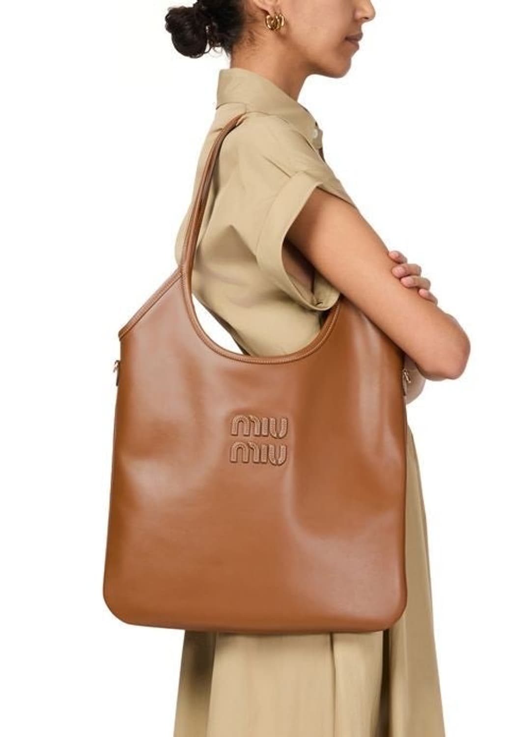 (새상품급)미우미우 레더 아이비백 꼬냑 레귤러 상품이미지5