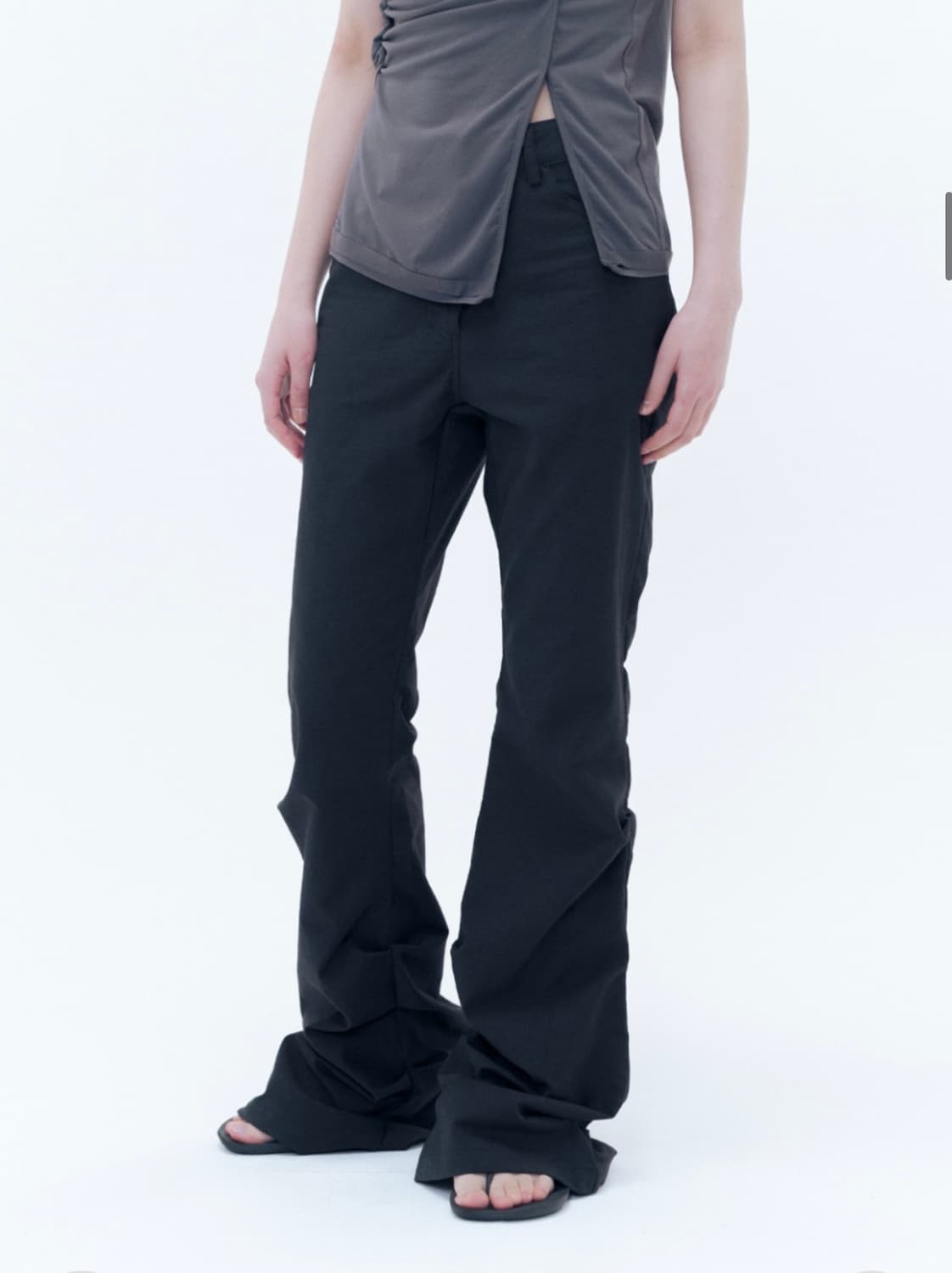 미세키서울 코튼셔링 부츠컷 팬츠 블랙 상품이미지4