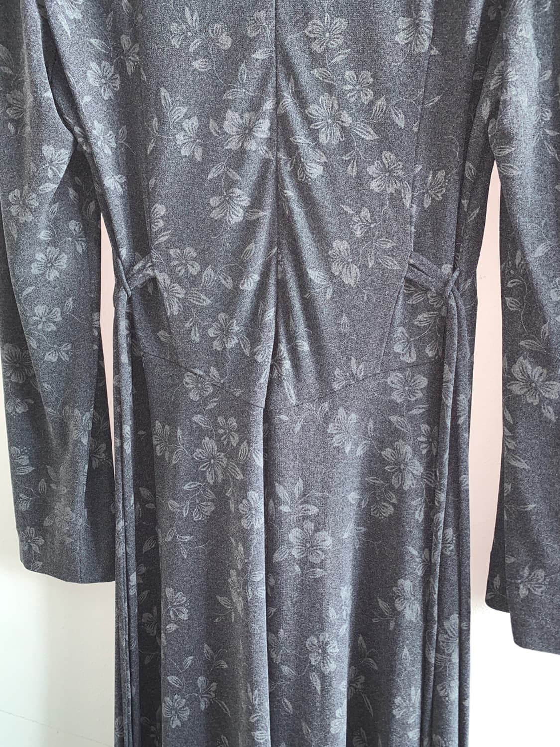 Grey flower slim belted dress 상품이미지7