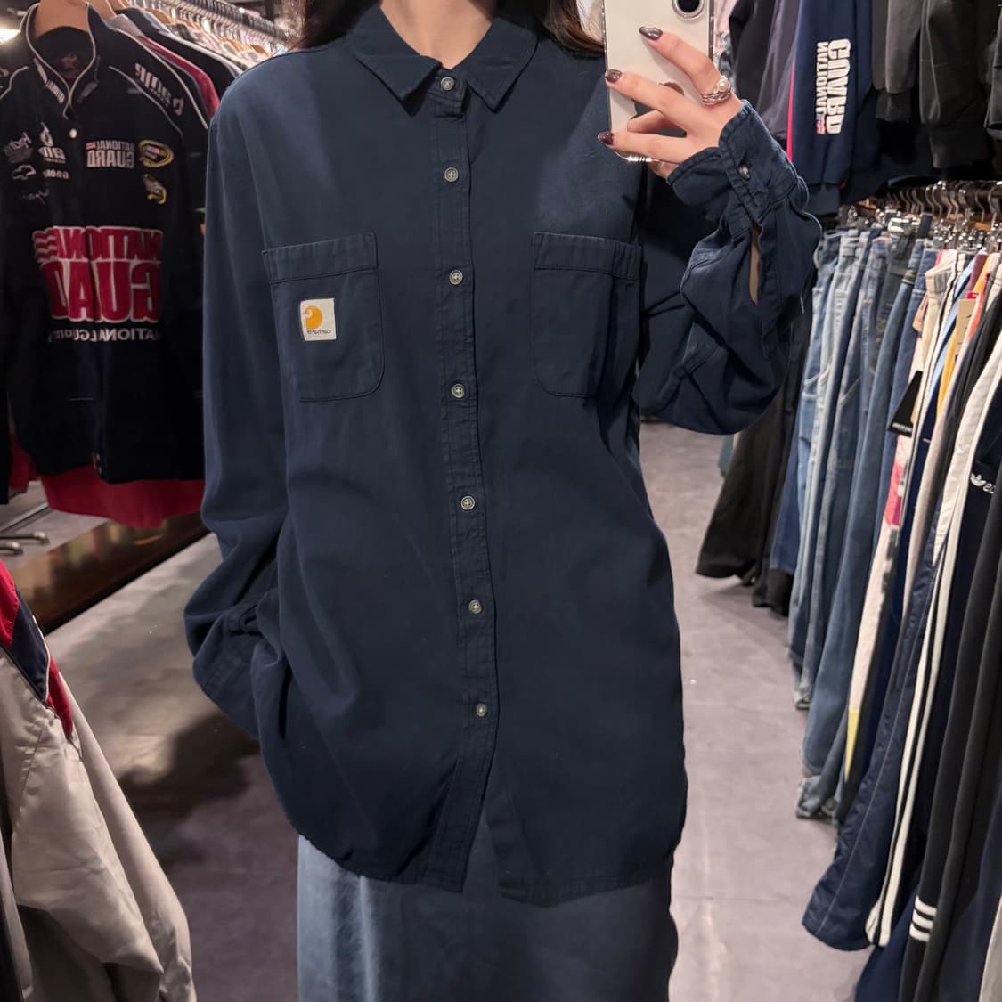 [IM] Carhartt 칼하트 긴팔 셔츠 네이비 상품이미지3