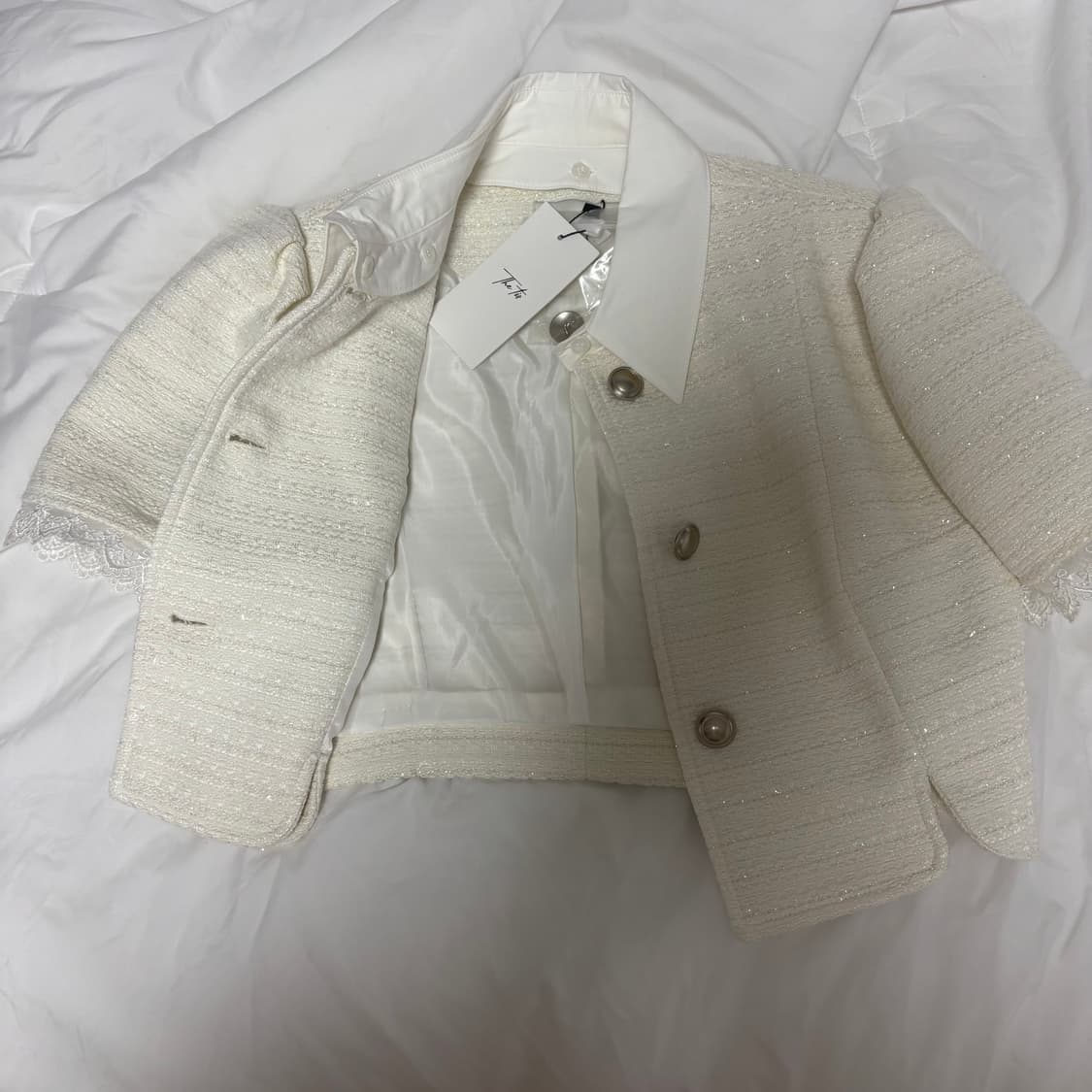 더티스 반팔 트위드 자켓 상품이미지3